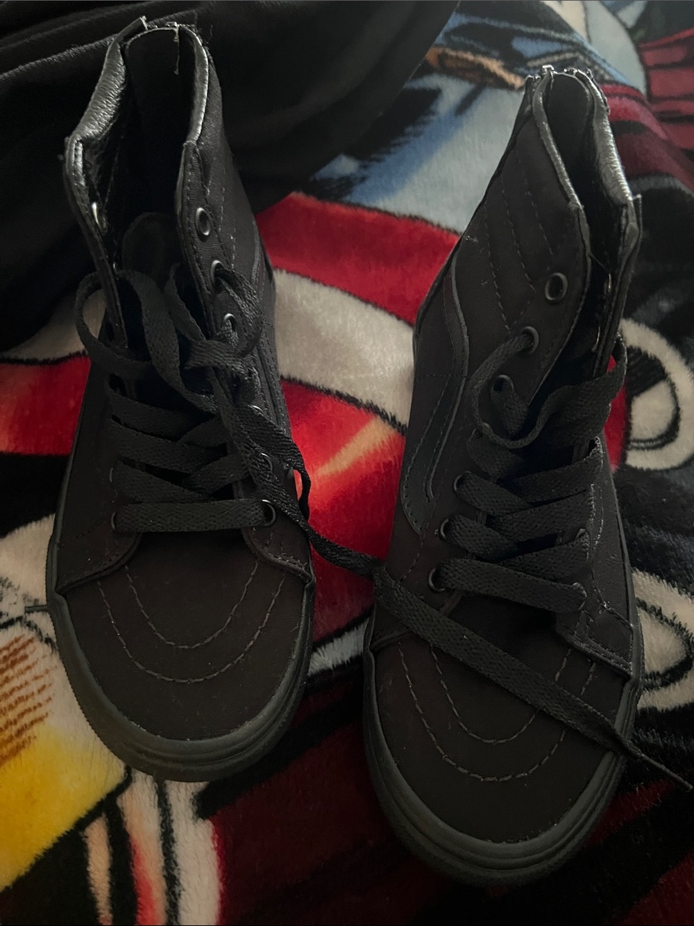 Kids Black SK8-Hi Zip High-Top Vans size 1.5 boys new